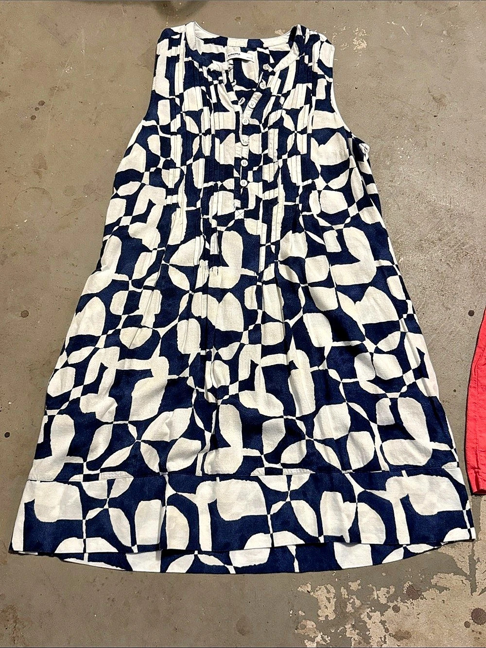 Sonoma Abstract MIDI Dress in Blue & White Like New